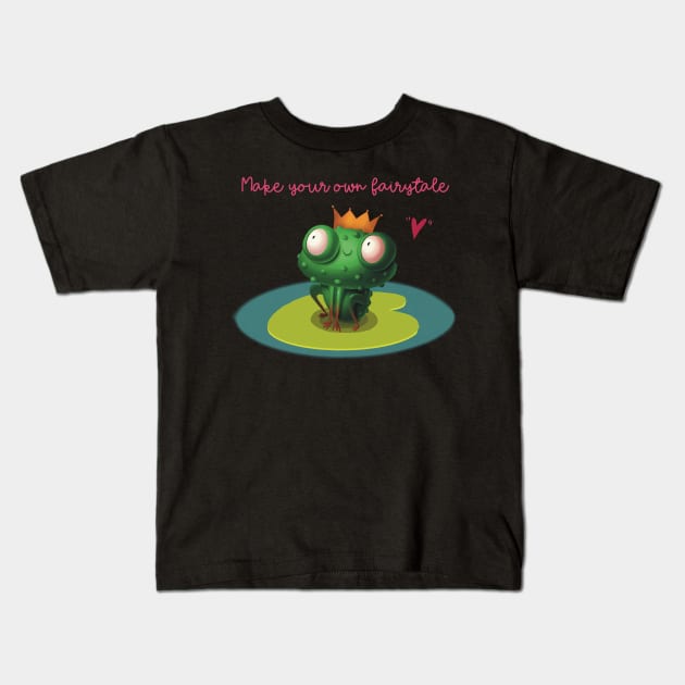 Might the frog be the prince? Kiss the frog! Happy Valentine’s Day! Kids T-Shirt by marina63